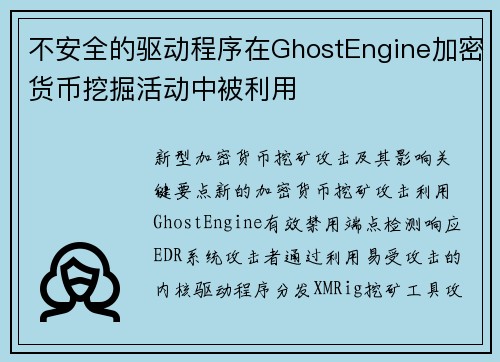 不安全的驱动程序在GhostEngine加密货币挖掘活动中被利用 